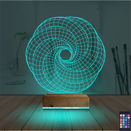 Geometrik Dekoratif 3D Lamba - Masa Gece Lambası