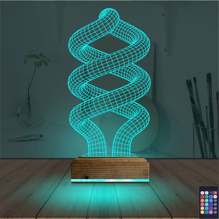 Geometrik Dekoratif 3D Lamba - Masa Gece Lambası