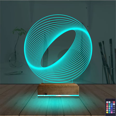 Geometrik Dekoratif 3D Lamba - Masa Gece Lambası