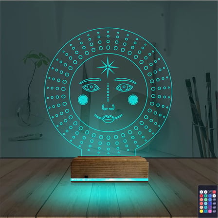 Mistik Güneş 3D Lamba - Masa Gece Lambası