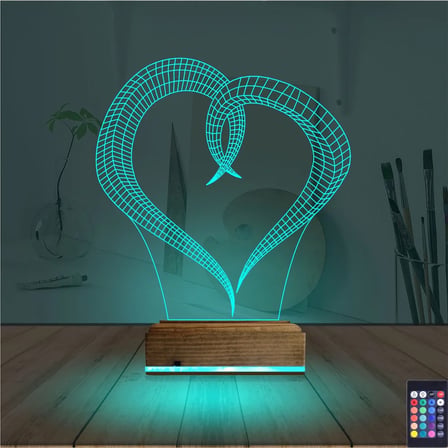 Kalp Sevgiliye Hediye 3D Lamba - Masa Gece Lambası