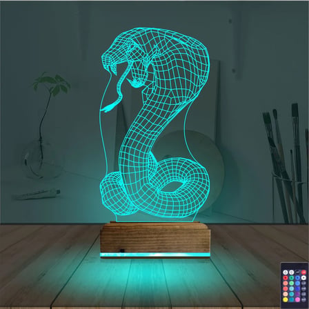 Kobra Yılan 3D Lamba - Masa Gece Lambası