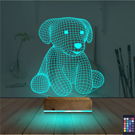 Köpek Çocuk Odası 3D Lamba - Masa Gece Lambası