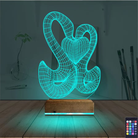 Kuğu 3D Lamba - Masa Gece Lambası
