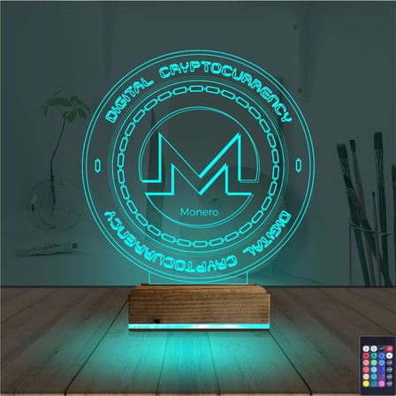 Crypto Monero Coin 3D Lamba - Masa Gece Lambası