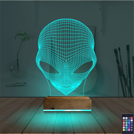 Uzaylı Alien 3D Lamba - Masa Gece Lambası