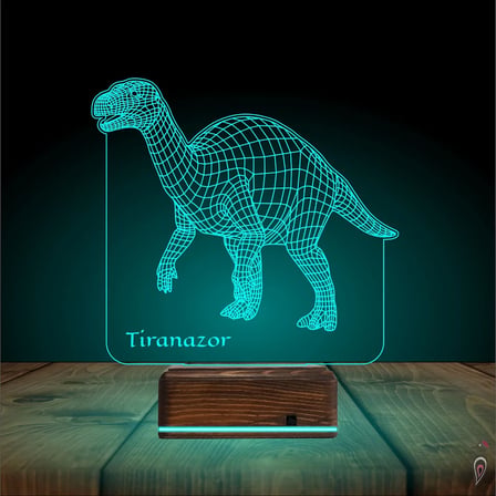 Dinozor Tiranazor 3D Lamba - Masa Gece Lambası