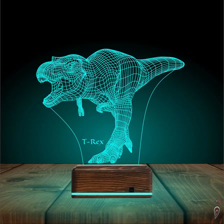 Dinozor T-rex 3D Lamba - Masa Gece Lambası