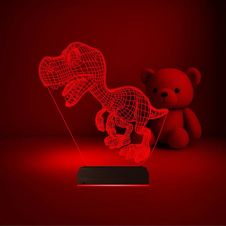 Sevimli Dinozor 3D Lamba - Masa Gece Lambası