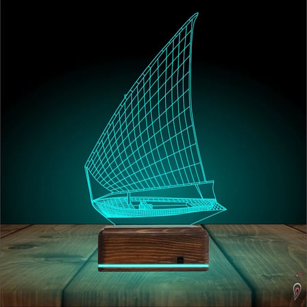 Yelkenli Gemi Kaptan 3D Lamba - Masa Gece Lambası