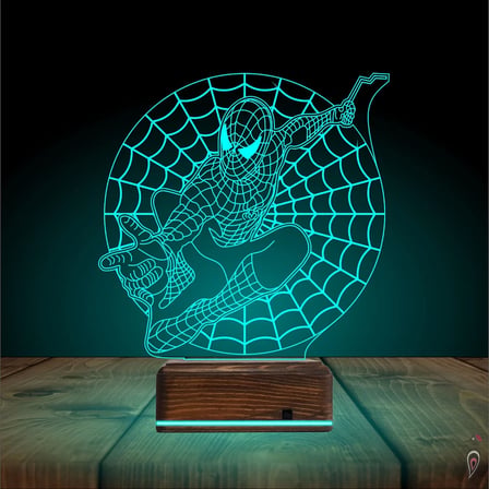 Örümcek Adap Spider Man Ağ 3D Lamba - Masa Gece Lambası