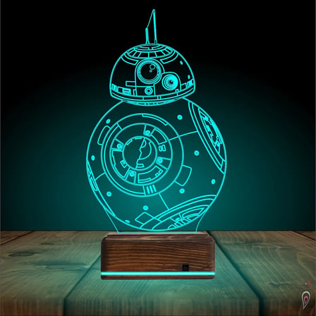 Sw Robot BB8 3D Lamba - Masa Gece Lambası