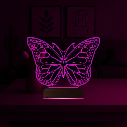 Kelebek 3D Lamba - Masa Gece Lambası