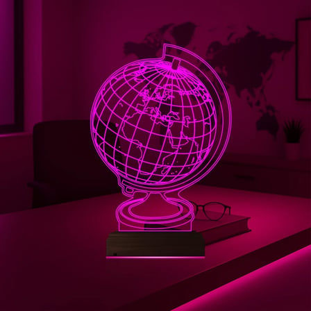 Dünya Ofis Hediye 3D Lamba - Masa Gece Lambası