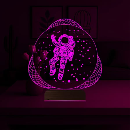 Astronot Uzay 3D Lamba - Masa Gece Lambası