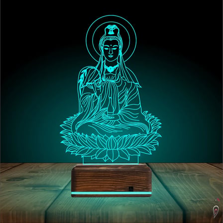 Yoga Buda Lotus 3D Lamba - Masa Gece Lambası