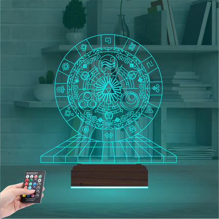 Zaman Kapısı Mistik Astroloji 3D Lamba - Masa Gece Lambası