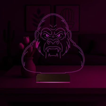 Goril Gorilla 3D Lamba - Masa Gece Lambası