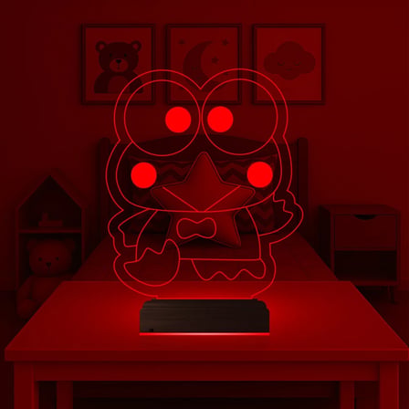 Çocuk Odası Kurbağa Çizgi Film 3D Lamba - Masa Gece Lambası