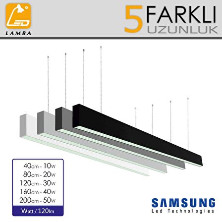 Lambaled Lineer SLIM Led Sarkıt 40cm 10W 3000K Gün Işığı