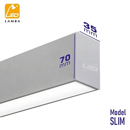 Lambaled Lineer SLIM Led Sarkıt 80cm 20W 3000K Gün Işığı