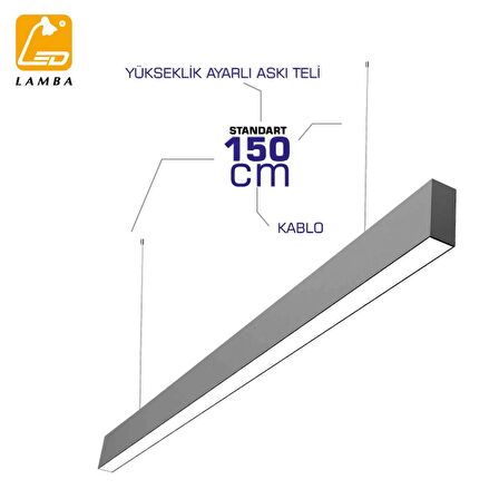 Lambaled Lineer SLIM Led Sarkıt 160cm 40W 6500K Beyaz Işık