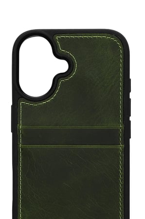Vintage Wallet Kartlıklı Premium Deri Kılıf iPhone 17 Vintage Wallet Haki