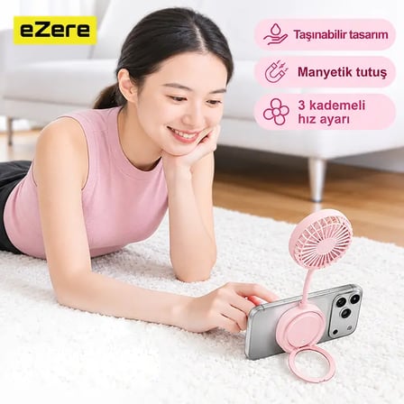 Ezere FlexCool MagSafe Manyetik Telefon Fanı – Taşınabilir Mini Vantilatör-(57