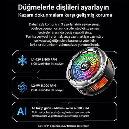 CX26 Ultra 30W Manyetik Telefon Soğutucu | RGB MagSafe Mobil Oyun Soğutucusu | Yap