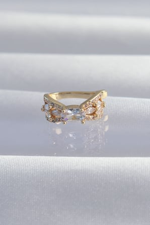 Pirinç Gold Renk Zirkon Taş Kaplama Earcuff Küpe 5886