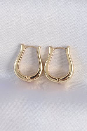 Pirinç Gold Renk İçi Boş Gül Küpe 5886