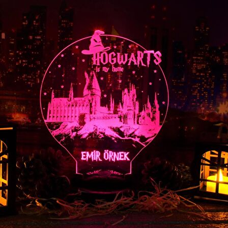 Harry Potter Hogwarts Kişiye Özel Konsept Hediye 3 Boyutlu Led Lamba