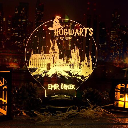 Harry Potter Hogwarts Kişiye Özel Konsept Hediye 3 Boyutlu Led Lamba