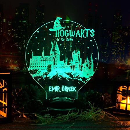 Harry Potter Hogwarts Kişiye Özel Konsept Hediye 3 Boyutlu Led Lamba