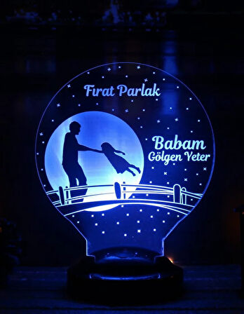 Kahraman Babam Temalı 3D LED Lamba | Kişiye Özel Babalar Günü Hediyesi - LoveLamp