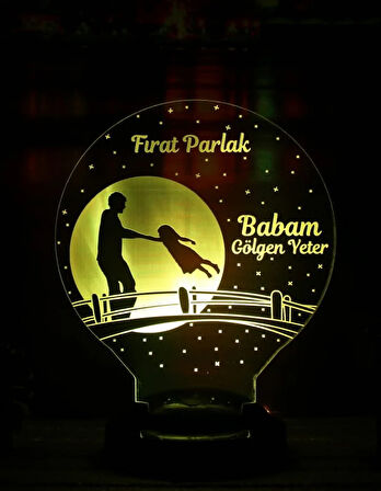 Kahraman Babam Temalı 3D LED Lamba | Kişiye Özel Babalar Günü Hediyesi - LoveLamp