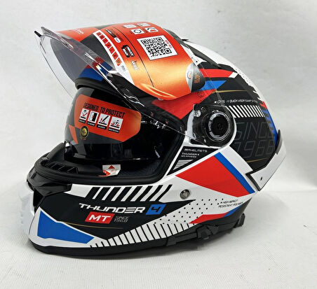 MT Kask Thunder 4sv Luminenc A7 Mat Renk - Şefaf Vizörlü M