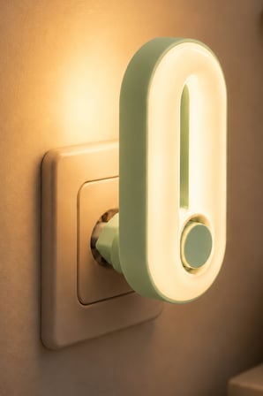 Gece Lambası Halka Tip 2 MOD Sarı-Beyaz Işık Tuşlu Koridor Hol Işığı Uyuma Işığı Yeşil K6760