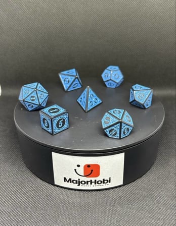 DND FRP 7’li Zar Seti – Mavi Renkli  Dungeons & Dragons Masaüstü RPG Oyun Zarı Seti