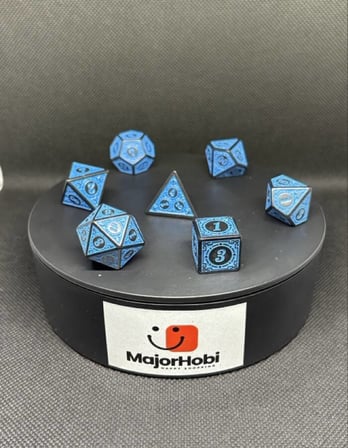 DND FRP 7’li Zar Seti – Mavi Renkli  Dungeons & Dragons Masaüstü RPG Oyun Zarı Seti