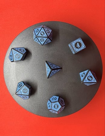 DND FRP 7’li Zar Seti – Mavi Renkli  Dungeons & Dragons Masaüstü RPG Oyun Zarı Seti