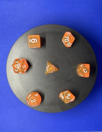 DND FRP 7’li Zar Seti – Şeffaf Turuncu  Dungeons & Dragons Masaüstü RPG Oyun Zarı Seti