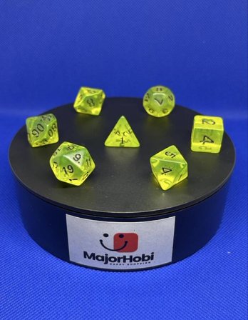DND FRP 7’li Zar Seti – Şeffaf Açık Yeşil  Dungeons & Dragons Masaüstü RPG Oyun Zarı Seti