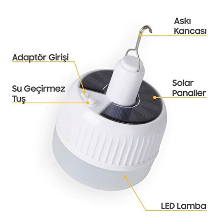  90W 24 Led Çok Fonksiyonlu Solar Acil Durum Lambası 