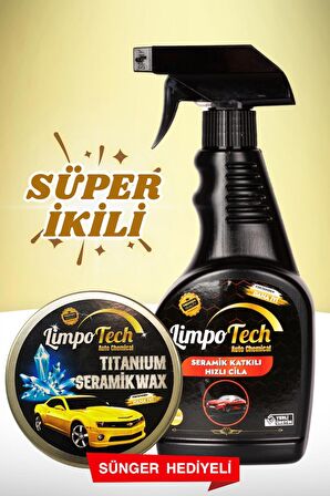 LİMPOTECH TITANIUM SERAMİK  Wax 150 Ml /seramik Katkılı Hızlı Ve Pratik Cila 500ML  waxcila