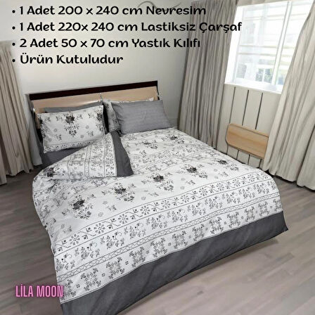 Almira Çift Kişilik Pamuklu Nevresim Takımı