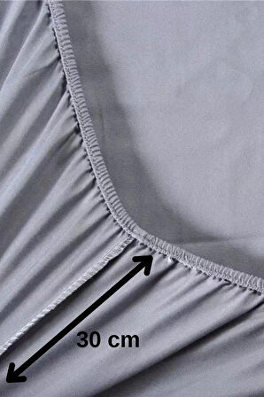 Antrasit Renkli Pamuklu Penye Kumaştan Tek / Çift Kişilik Fitted Lastikli Çarşaf (100 X 200)