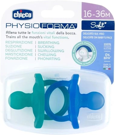 Chicco PhysioForma Soft 2'li Silikon Emzik 16-36 Ay Erkek