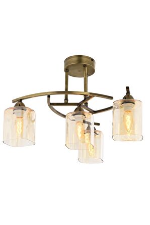 AVONNI AV-1373-4E Eskitme Kaplama Modern Avize E14 Metal Cam 51cm