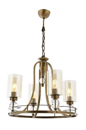 AVONNI AV-1597-4E Eskitme Kaplama Modern Avize E27 Metal Cam 50cm